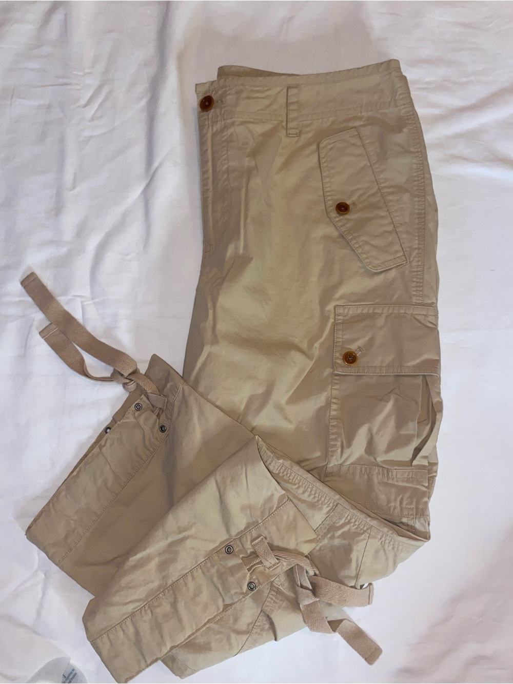 Lauren Ralph Lauren Khaki Beige Cargo Pants - Picture 9 of 12